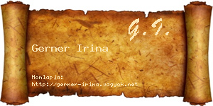 Gerner Irina névjegykártya